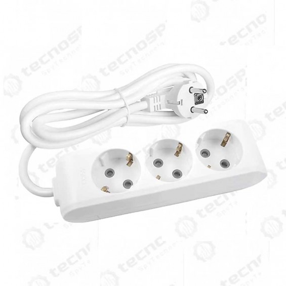 1 Ay Ses Kayıt Yapabilen Kablolu 3 lü Priz